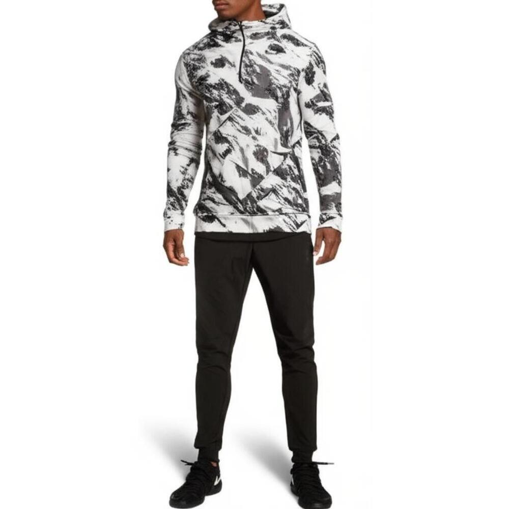 Sports Illustrated Mens Half Zip Hoodie Gray Camo Pullover Athletic Size Small